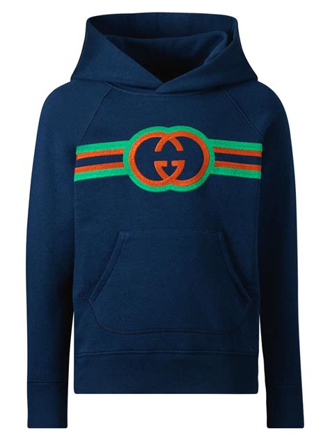 Gucci Hoodie Navy Blue For Boys