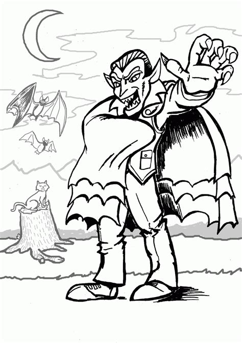 Halloween Vampire Coloring Pages For Kids Printable Free Coloring And