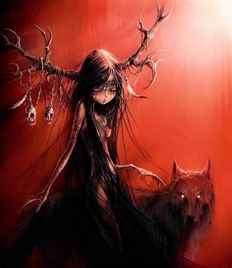 Antlers Dark Fantasy Art Dark Art Anime Wolf Illustrations