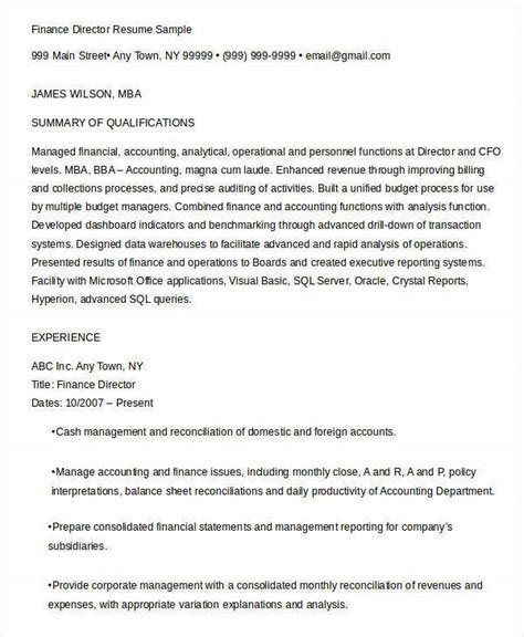 Most important, your resume communicates how those abilities will translate into. 20+ Finance Resume Templates - PDF, DOC | Free & Premium ...