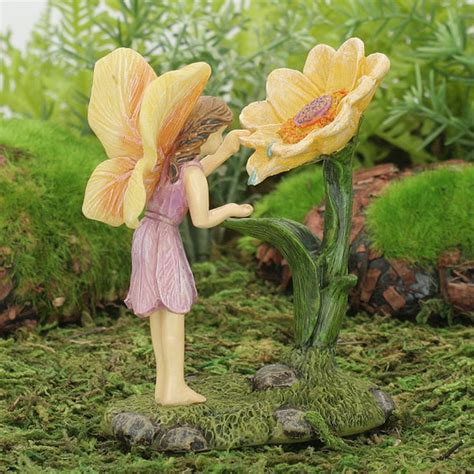 Morning Dew Fairy And Sunflower Fairy Garden Accessory Etsy