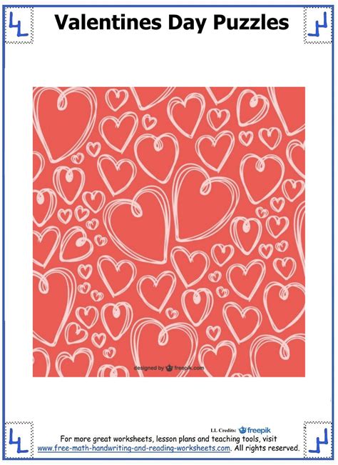 Valentine Day Puzzles - Printable Cut & Paste Puzzles