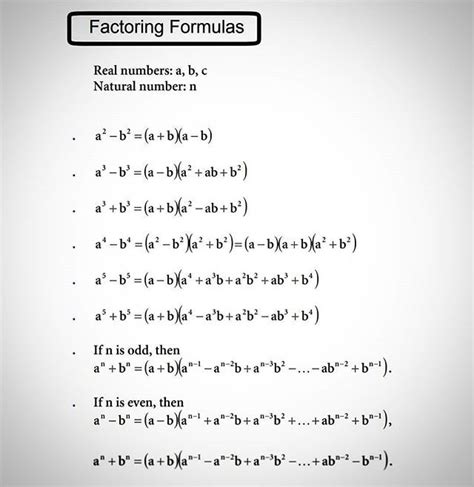 Factoring Formula Matematika