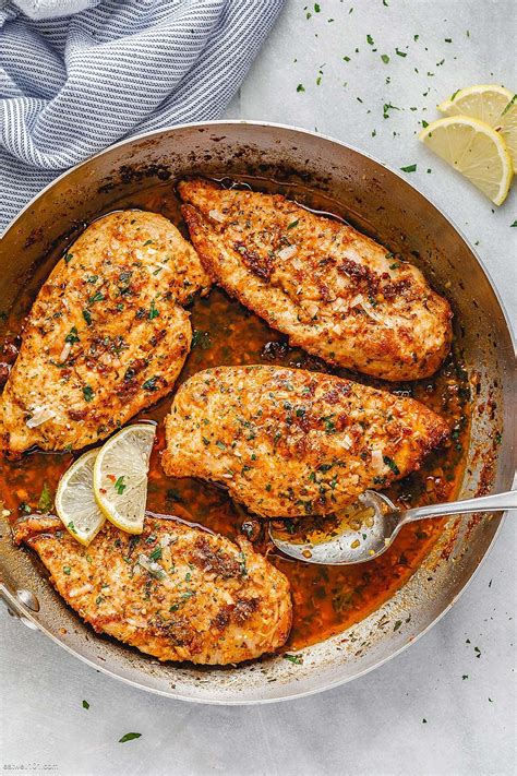 For the sauce add the butter to the casserole. Parmesan Chicken in Lemon Garlic Butter Sauce | Delicious ...