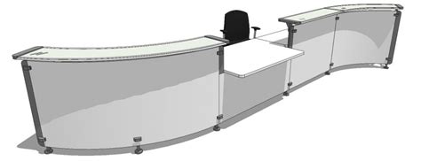Autocad blocks free reception tables dwg offices furniture desks in autocad free download file in plan view. Hotel reception table 3d drawing in skp file. | Reception table design, Hotel reception ...
