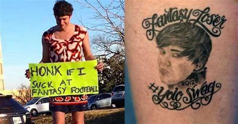 19 Embarrassing Punishments For Fantasy Football Losers Pics