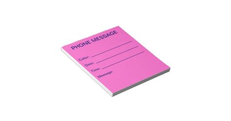 Phone Message Notepad Light Pink Zazzle
