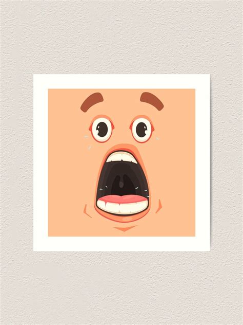 Roblox Shocked Face Art Print By Hutamaadi98 Redbubble
