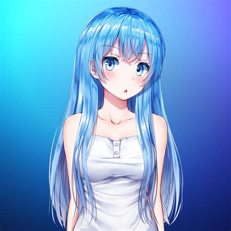 2048x2048 Anime Girl Aqua Blue 4k Ipad Air Hd 4k