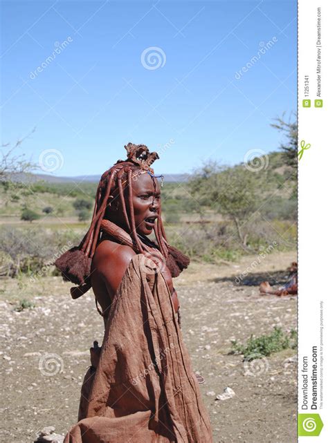 Himba Woman Native African Peolple Stock Image Image Of Hair Black