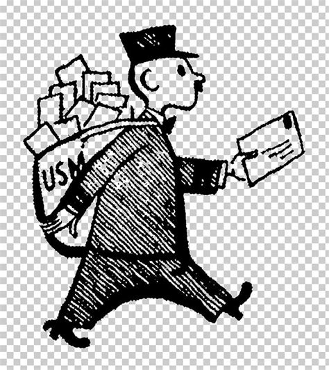 Mail Carrier Cartoon Png Clipart Art Artwork Black And White