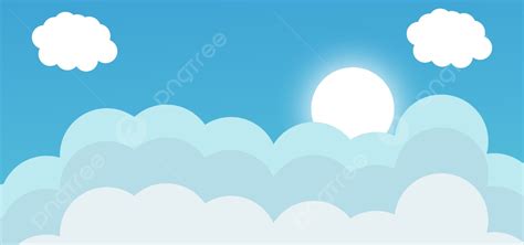 Background Vektor Awan Dengan Bulan Langit Biru Awan Vektor Langit