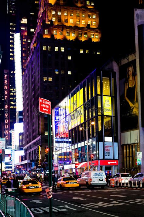 Broadway Near Times Square At Night Ny Editorial Stock Photo Image