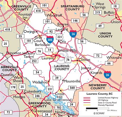 Maps Of Laurens County South Carolina South Carolina Laurens Map