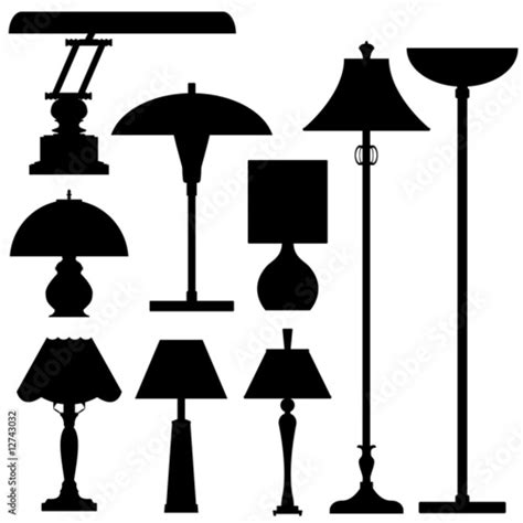 Vector Silhouettes Of Lamps Stock Image And Royalty Free Vector Files
