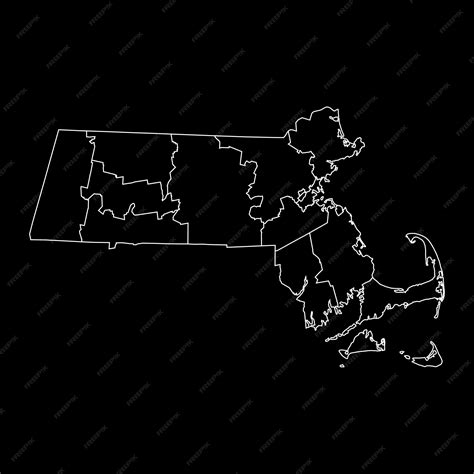 Premium Vector Massachusetts State Map With Counties Vector Illustration