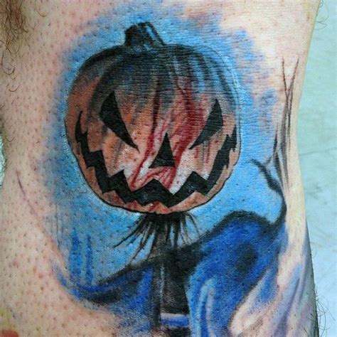 60 Pumpkin Tattoos For Men Jack O Lantern Design Ideas Pumpkin