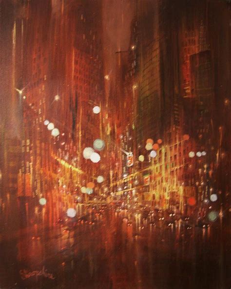 City Lights Painting By Tom Shropshire Fine Art America