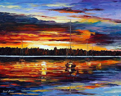 Lake Dreams — Palette Knife Oil Painting On Canvas By Leonid Afremov