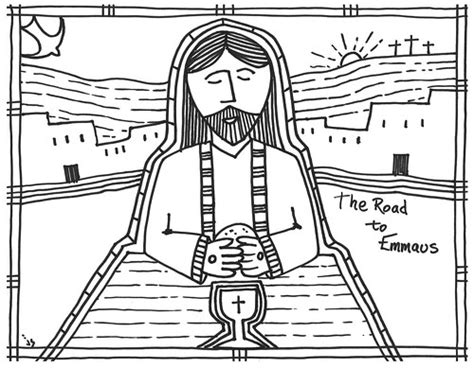 Jesus On Emmaus Road Coloring Page Stushie Art