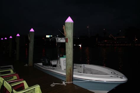 These Dock Lights Change Colors And Create A Wonderful Night Setting