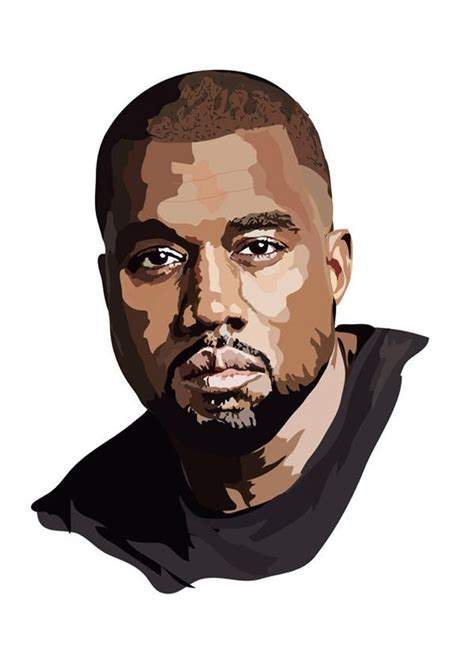 Kanye West Art Print Etsy Vector Portrait Digital Portrait Portrait
