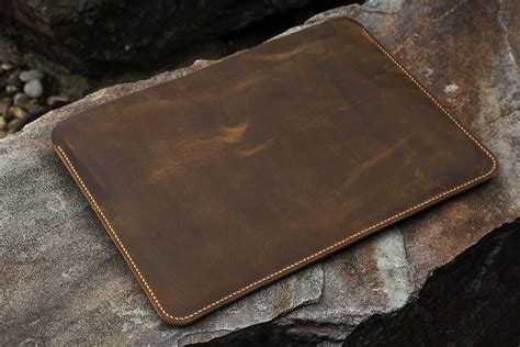 Handmade Genuine Leather Macbook Sleeve Case For 12 13 15 Inch Etsy