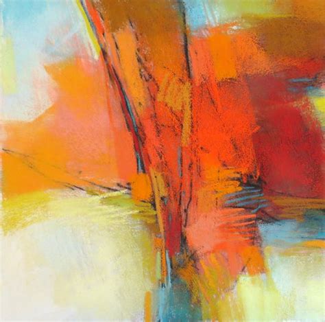 Orange Abstraction 12x12 Pastel By Debora Lstewart Abstract