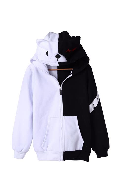 Anime Danganronpa Thicker Hoodie Monobear Monokuma Blackandwhite Bear