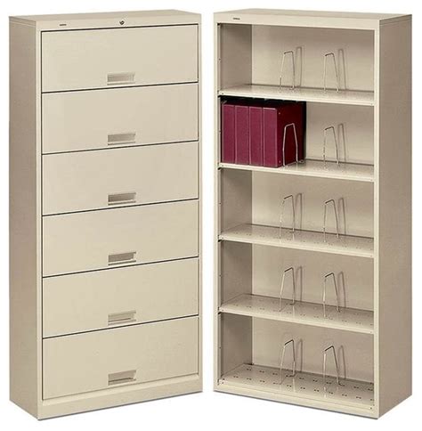 Select a filing cabinet with features like locking drawers for increased security or casters for mobility. HON Brigade 600 Series Open 6-Shelf File - Contemporary ...