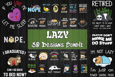 Lazy Bundle Svg 30 Designs By Pecgine Thehungryjpeg