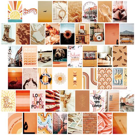 Buy Wall Collage Kit Aesthetic Pictures 50 Set 4x6 Inch Photo Collage Kit For Wall Aesthetic