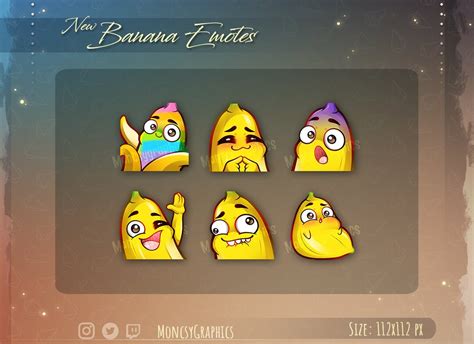 Twitch Cute Banana Emotes For Streamers Kawaii Banana Emote For Your