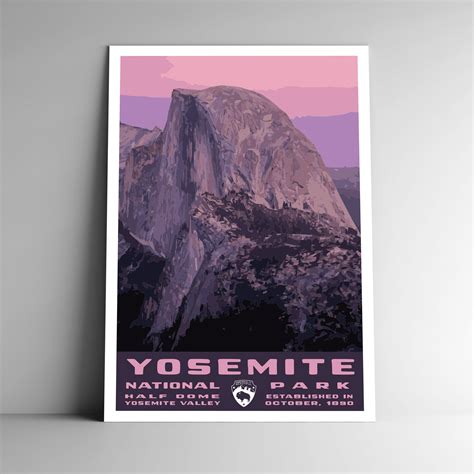Half Dome Yosemite California Landscape Poster Print Style F 24x36 9
