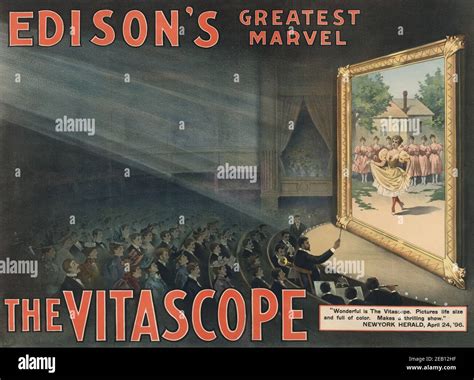 Edisons Greatest Marvel The Vitascope 1896 Stock Photo Alamy