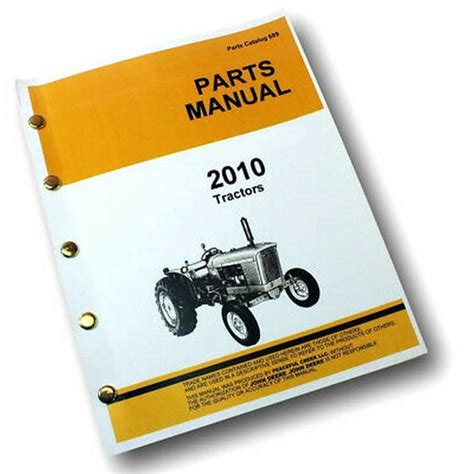 Parts Manual For John Deere 2010 Tractor Catalog Exploded Views