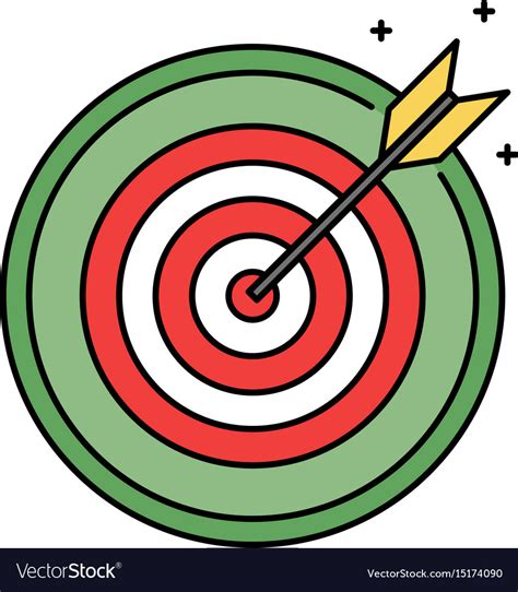 Dartboard with bullseye retro circle icon success Vector Image