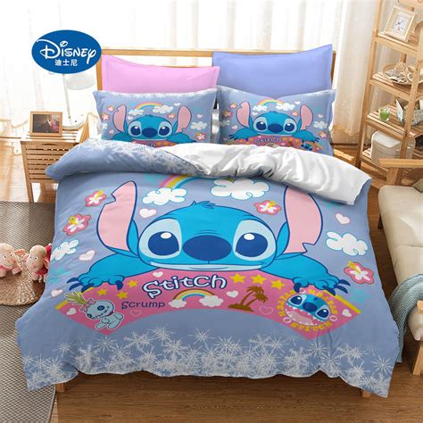 New Disney Stitch Bedding Set Home Textile Cartoon Single Twin Full