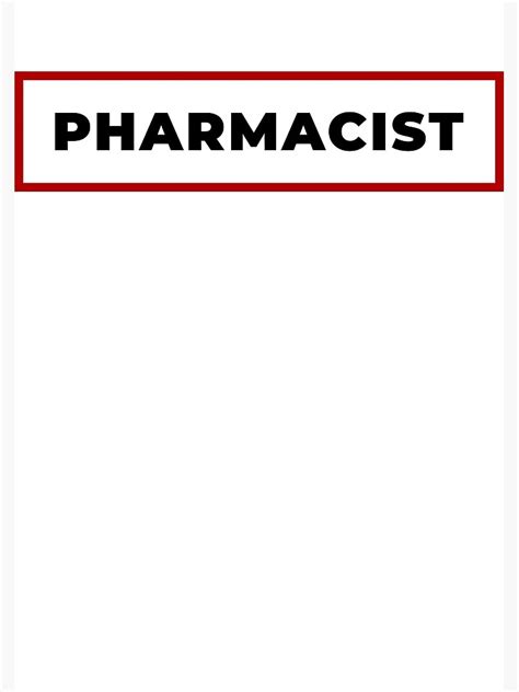 Pharmacist With Red Frame Poster For Sale By Svpod Redbubble