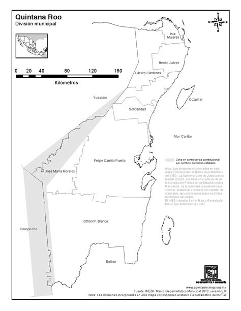 Mapa De Quintana Roo Mexico