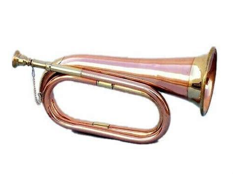 Solid Copper And Brass Bugle Military Cavalry Horn Old School Orchestra