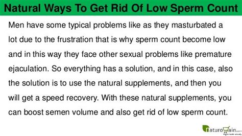 natural ways to get rid of low sperm count and boost semen volume safely