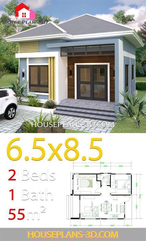 Simple House Design 6x7 With 2 Bedrooms Hip Roof En 2021 Planos De