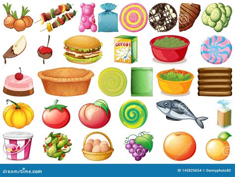 Set Of Different Foods Royalty Free Illustration