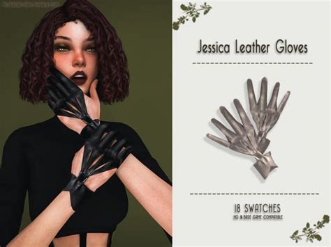 Jessica Leather Gloves Brsims Sims Sims 4 Sims 4 Piercings