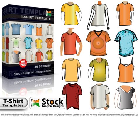 Download T-Shirt Template Free Vector Pack