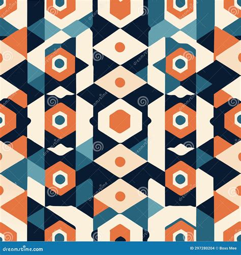 Seamless Geometric Pattern With Triangles In Retro Style Vector