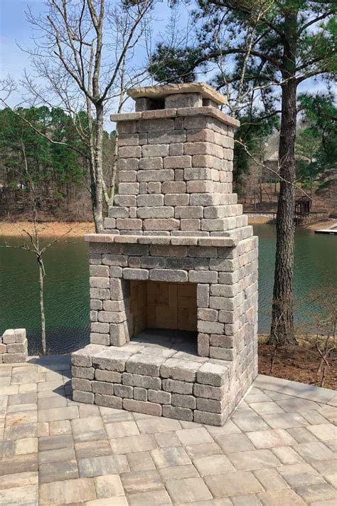 Outdoor Fireplace Made With Pavers I Am Chris