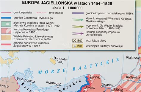 Unia Polski Z Litwą Państwa Jagiellonów Dwustronna Mapa ścienna W