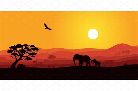 Safari Africa Sunset With Wild Masterbundles